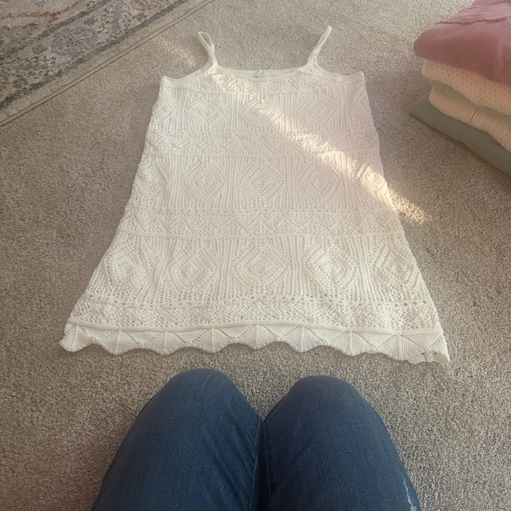 Cream Crochet Slip Dress - Picture 13 of 13